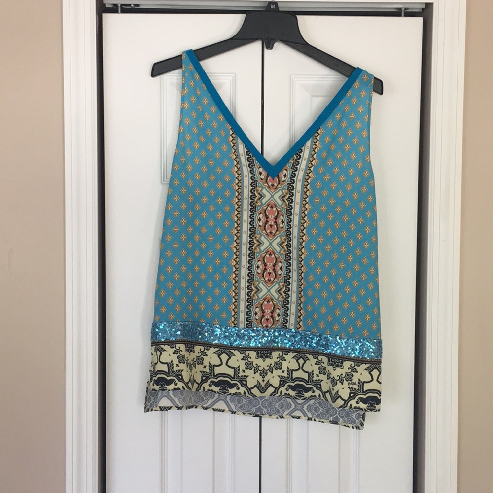 Hale Bob tank with sequin detail